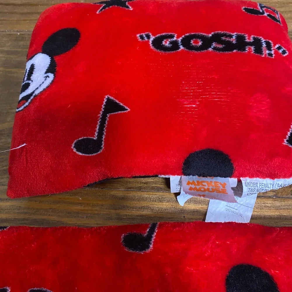 Mickey Mouse Disney Red Plush Kids Blanket and Pillow Set